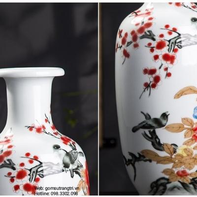 Bình Họa Tiết Chim Hoa